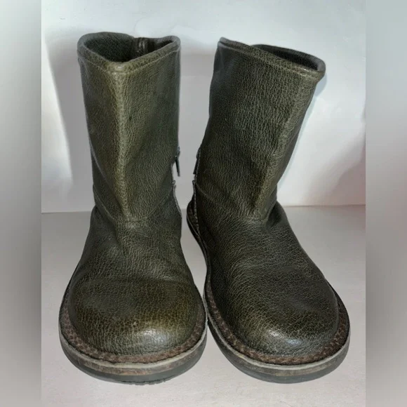 Trippen Leather Zip Up Green Boots Women Size 36 /US 6 Punk, Rock